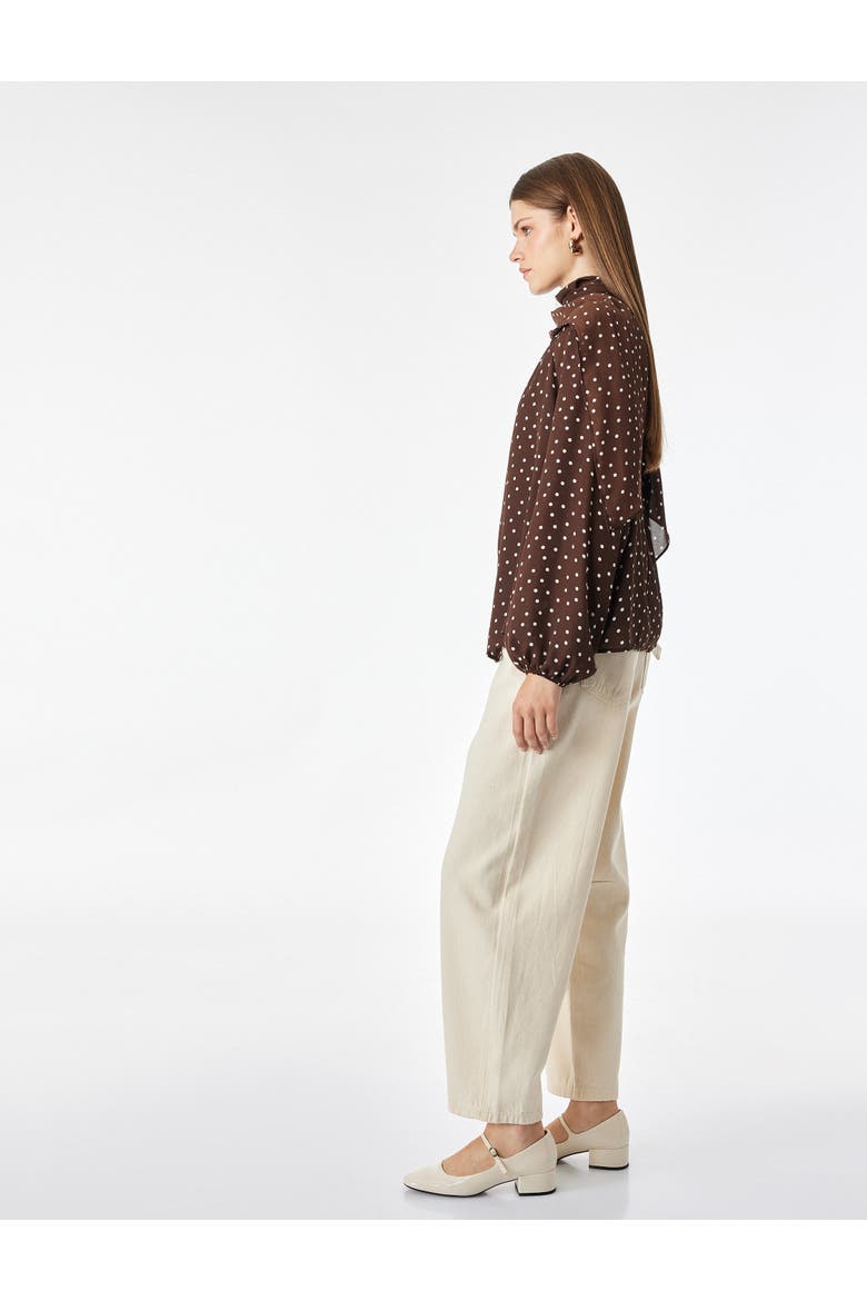 Polka Dot Chiffon Blouse, Alternate, color, BROWN DESIGN