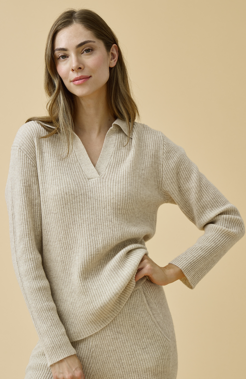 Kip. Kip Merino Cashmere Lounge Sweater In Neutral