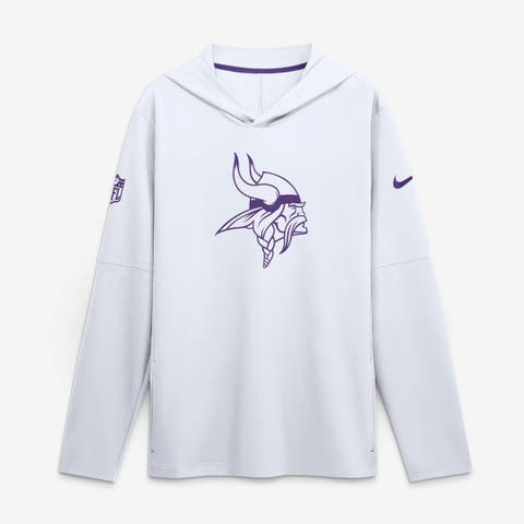 Men's Nike White Minnesota Vikings Sideline Alternate Lightweight Long Sleeve Hooded Dri-FIT T-Shirt