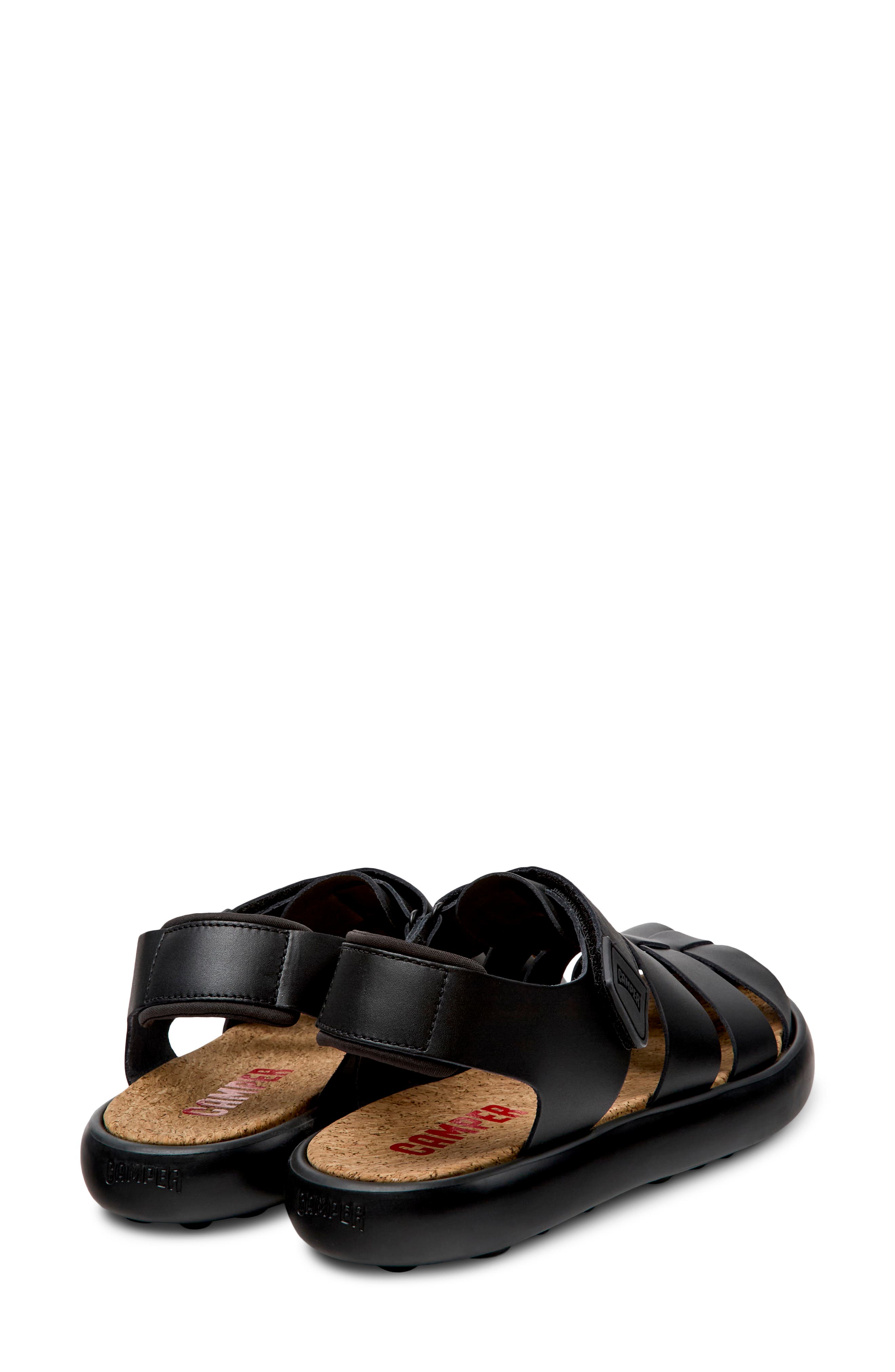 Camper Pelotas Flota Fisherman Sandal, Alternate, color, Black 3