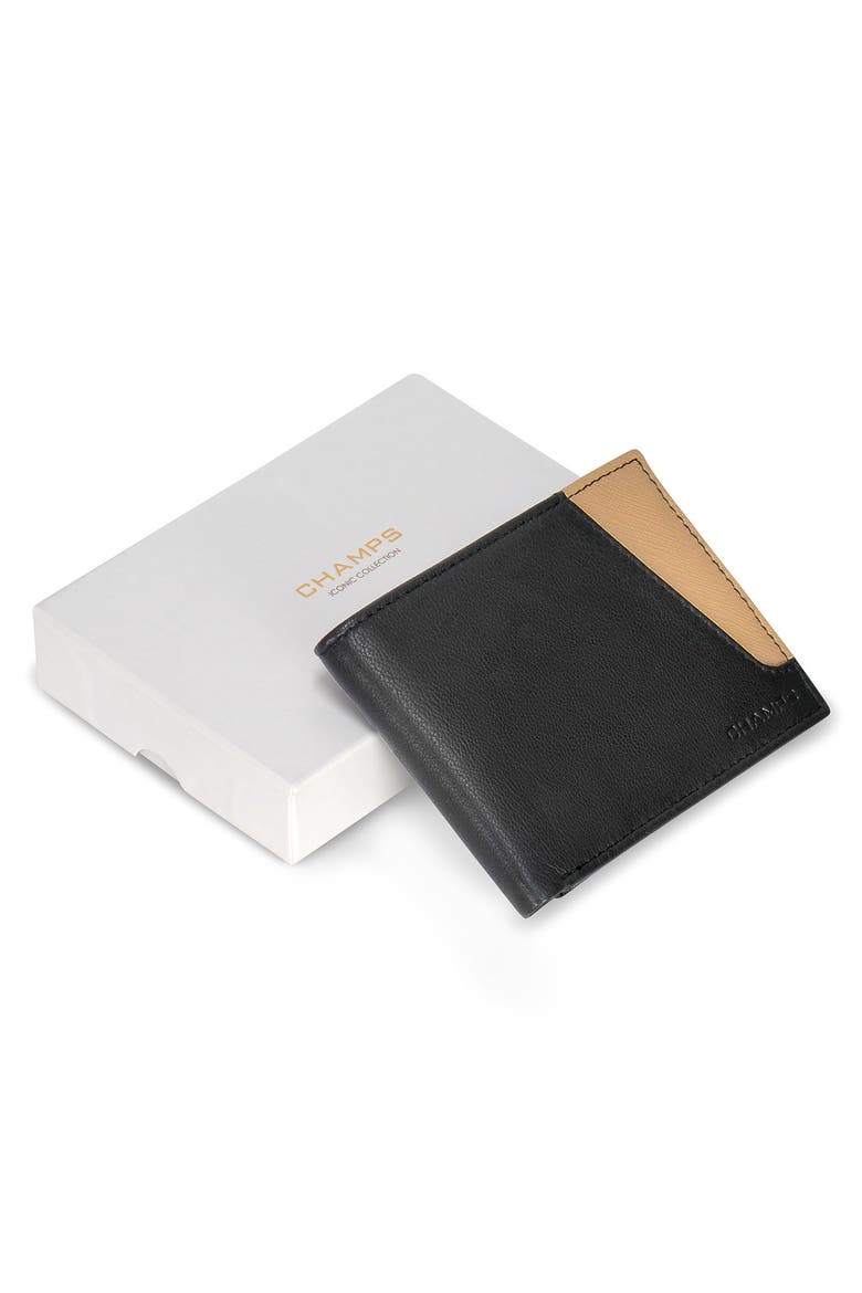 Iconic Bifold Wallet, Alternate, color, BLACK/ IVORY