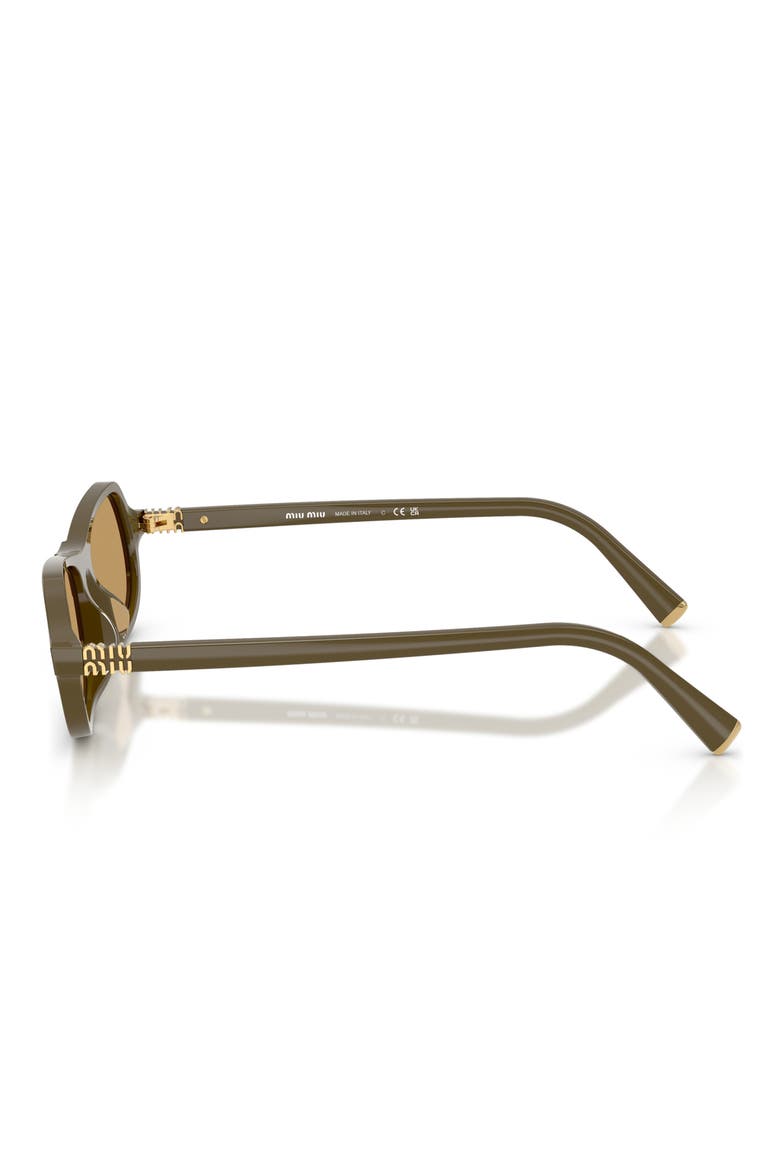 55mm Irregular Sunglasses, Alternate, color, GREEN / BROWN