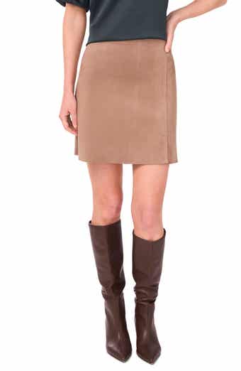 Vince Camuto Side Slit Faux Suede Miniskirt