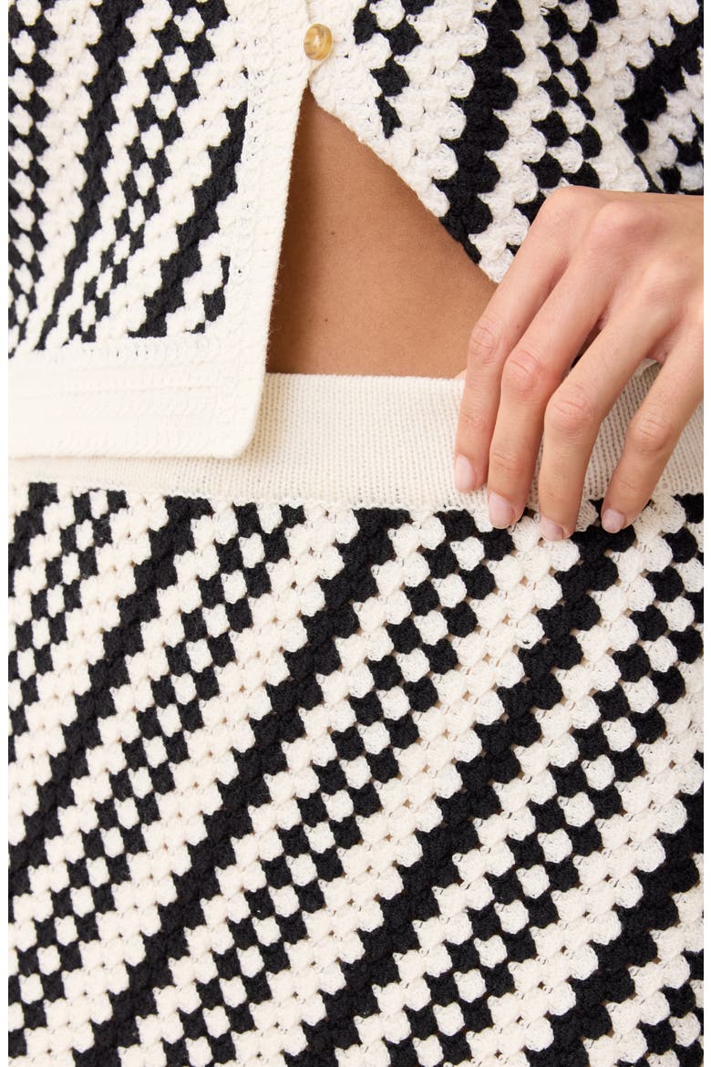Sands Maxi Sweater Skirt, Alternate, color, BLACK/ CREAM STRIPE