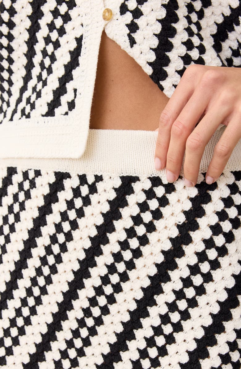 Marine Layer Sands Maxi Sweater Skirt, Alternate, color, Black/ Cream Stripe