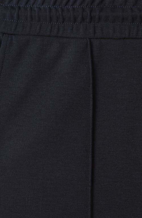 Reiss Navy Interlock Jersey Drawstring Joggers In Blue