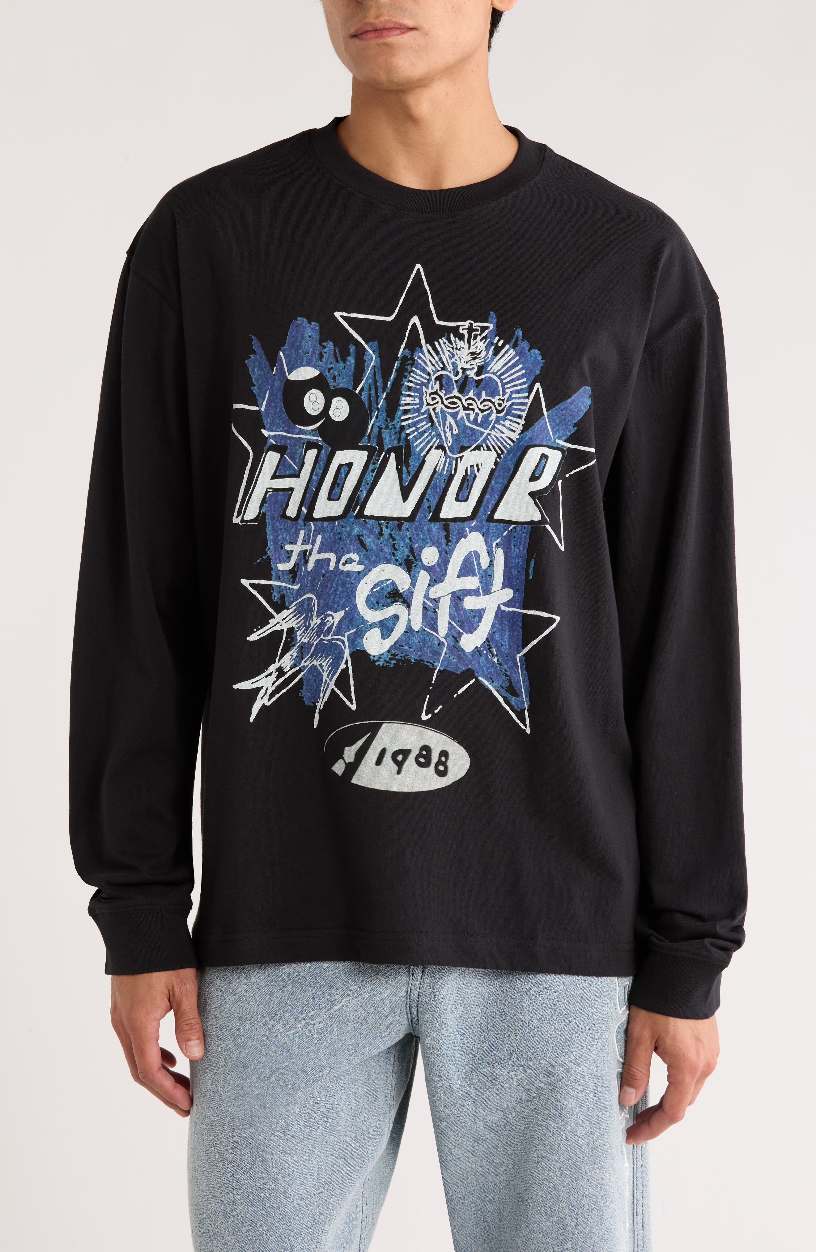 HONOR THE GIFT Pop Art Long Sleeve Cotton Graphic T-Shirt
