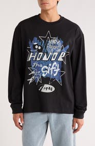 HONOR THE GIFT Pop Art Long Sleeve Cotton Graphic T-Shirt