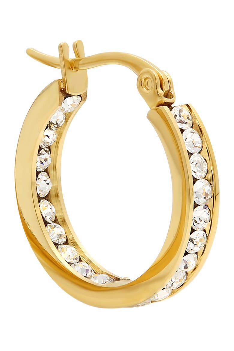 Swarovski Crystal Accented Hoop Earrings, Alternate, color, yellow