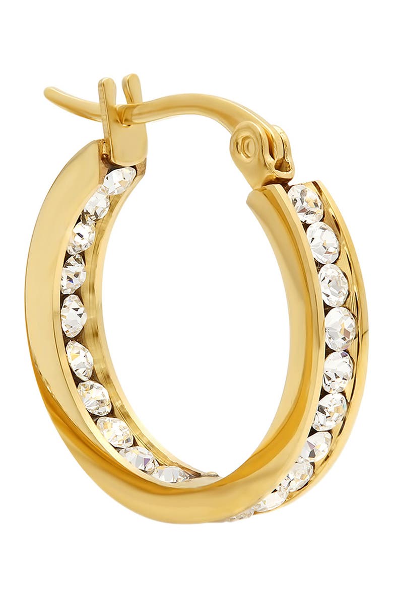 HMY JEWELRY Swarovski Crystal Accented Hoop Earrings, Alternate, color, Yellow