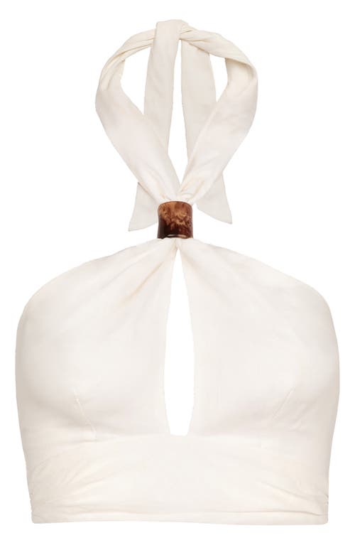 Vix Paula Hermanny Luna Linen Blend Cover-up Top In White