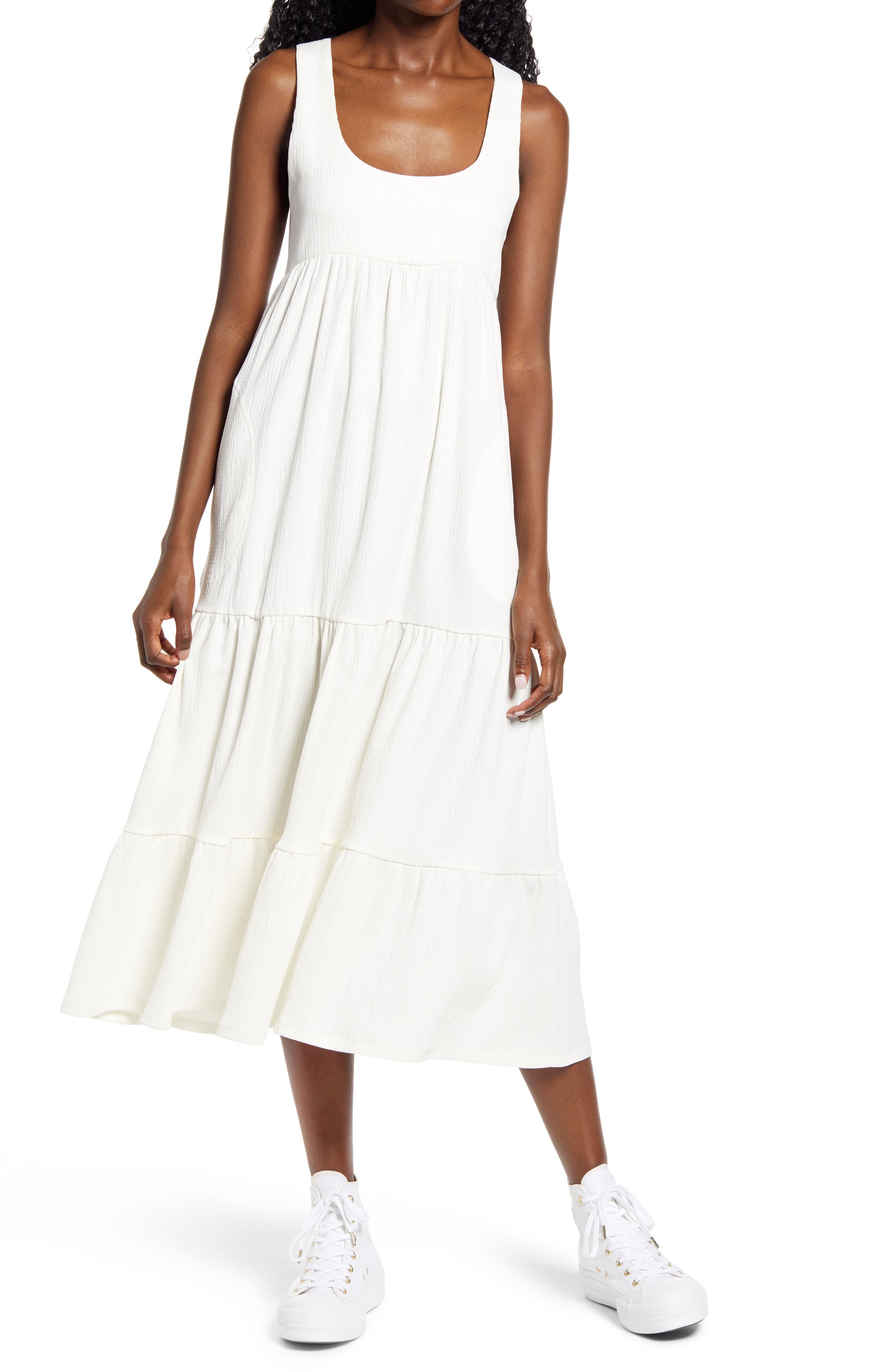 Free People Reel Love Tiered Midi Dress (Women) | Nordstromrack