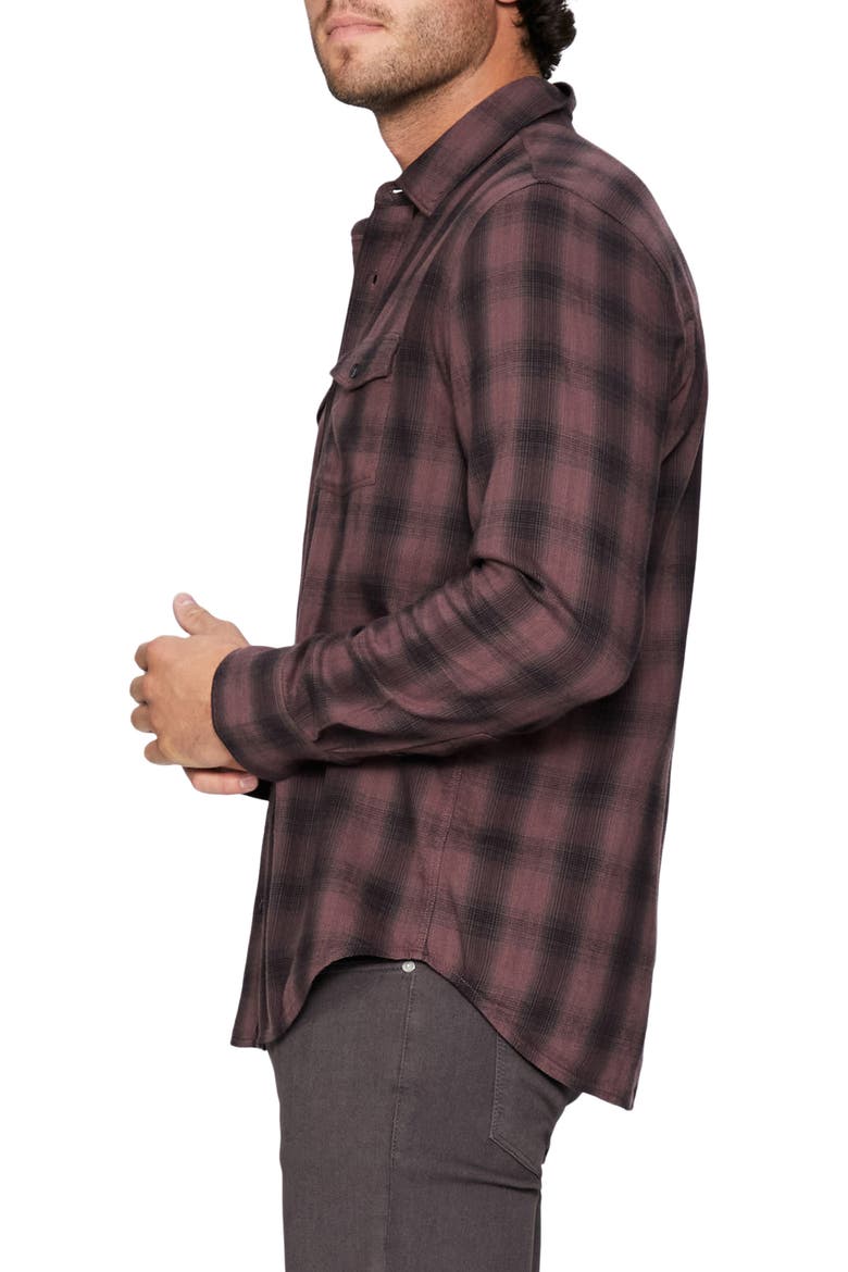 Everett Plaid Flannel Button-Up Shirt, Alternate, color, NGHTMAUVE