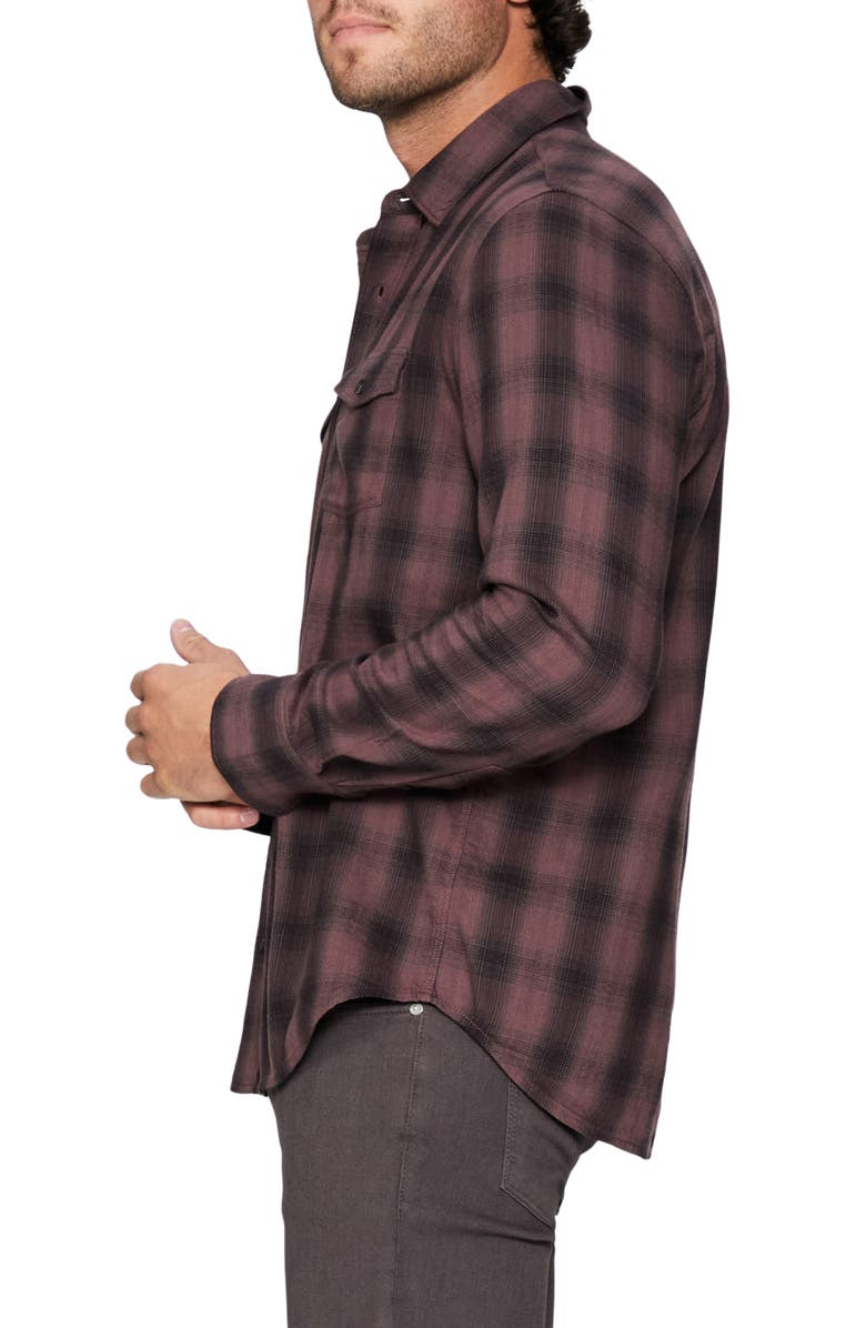 PAIGE Everett Plaid Flannel Button-Up Shirt, Alternate, color, Nghtmauve