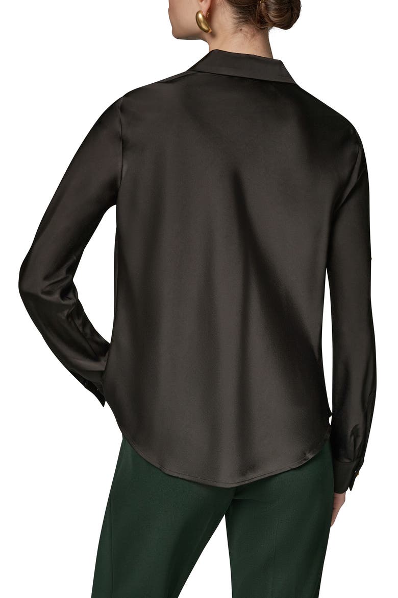 Cowl Neck Top with Roll Sleeves, Alternate, color, BLACK