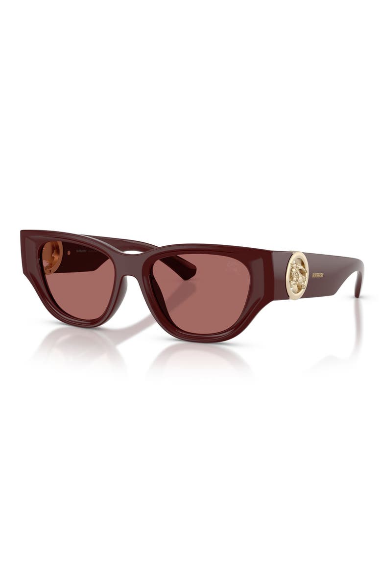 52mm Cat Eye Sunglasses, Alternate, color, BORDEAUX / DARK VIOLET