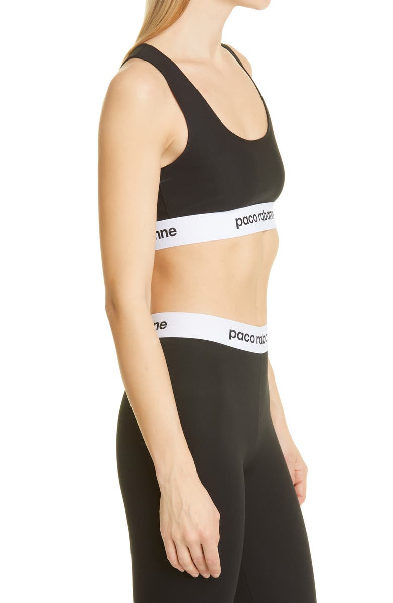 Rabanne Logo Bodyline Sports Bra, Alternate, color, 