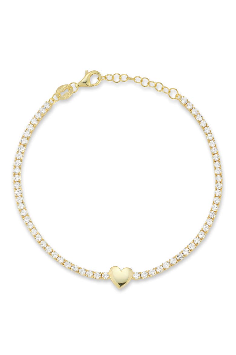 Heart Tennis Bracelet, Main, color, GOLD