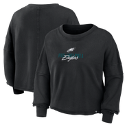 FANATICS Women's Fanatics Black Philadelphia Eagles Oversized Chop Block Boxy Long Sleeve Top