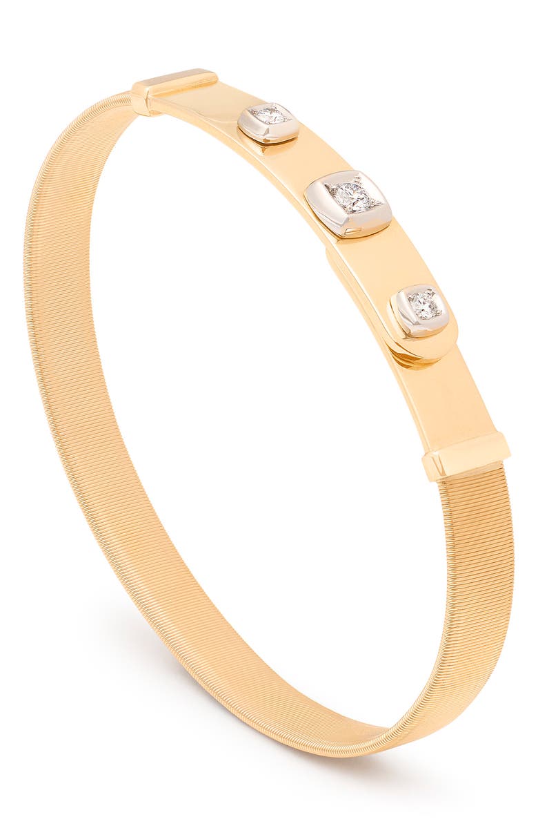 Marco Bicego Masai Large 18K Gold Coil & Diamond Bangle, Main, color,