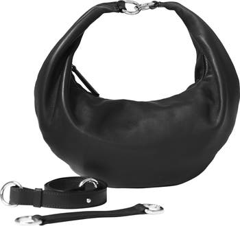 HYER GOODS Leather Convertible Hobo Crescent Ring Bag