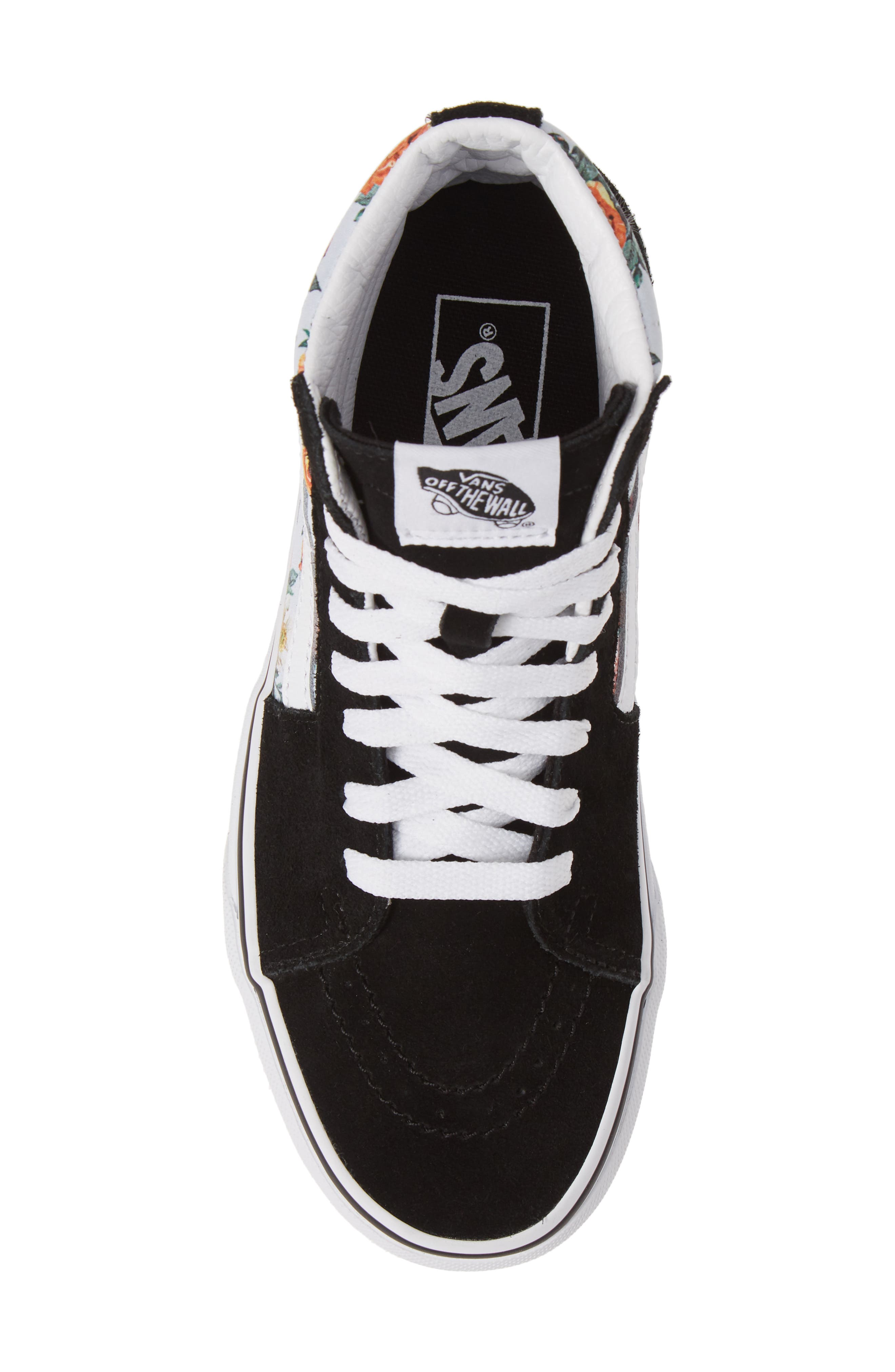 Sk8-Hi Checker Floral High Top Sneaker, Alternate, color, TRUE WHITE