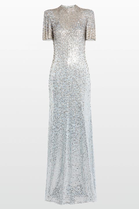 Jourdain Sequin-Embellished Gown