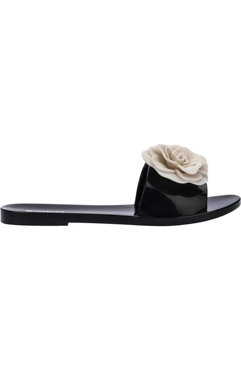 Melissa Babe Petals Slide Sandal, Alternate, color, Black/Beige