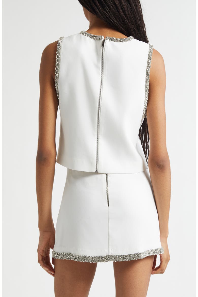 Amal Embellished Sleeveless Crop Top, Alternate, color, OFF WHITE
