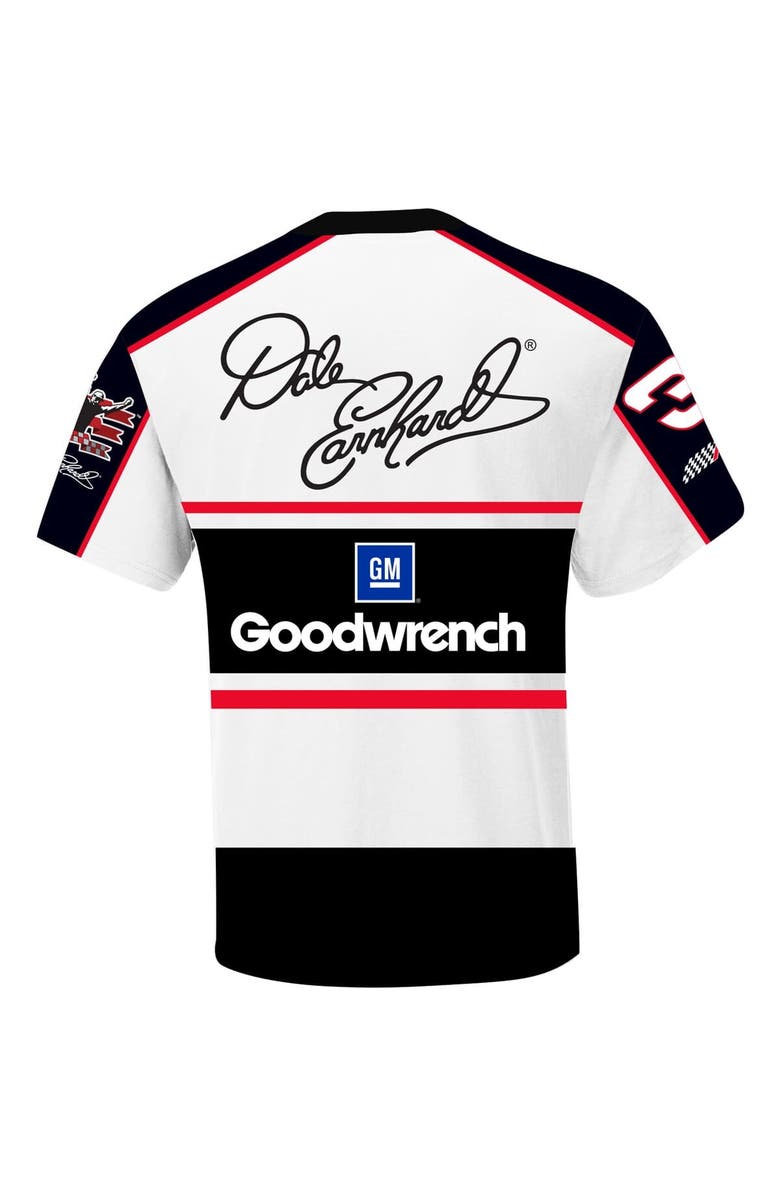 CHECKERED FLAG Men's Checkered Flag Sports White/Black Dale Earnhardt Goodwrench Legend Sublimated Uniform T-Shirt, Alternate, color,