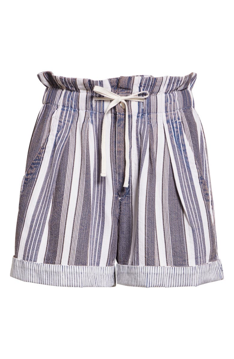 Isabel Marant Étoile Nirma Stripe Shorts, Alternate, color, Ecru/ Blue