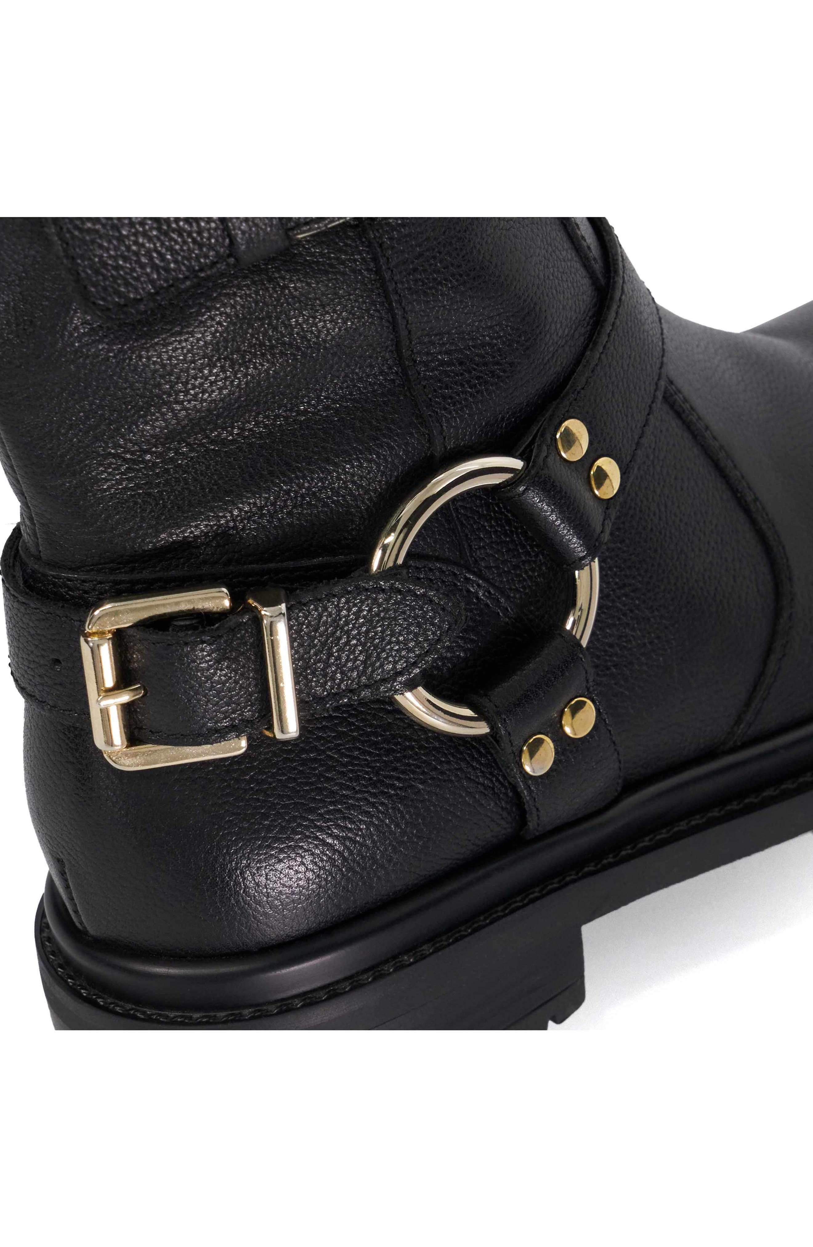 Dune London Piton Bootie, Alternate, color, Black-Leather