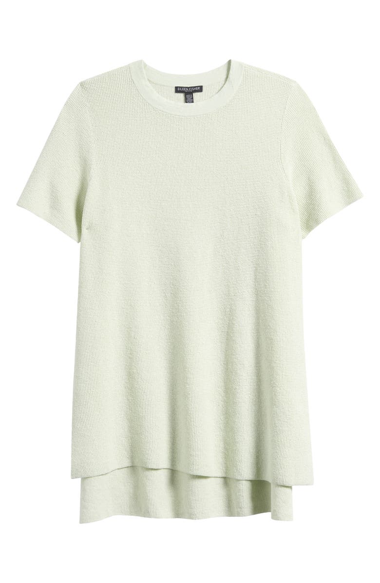 Eileen Fisher Short Sleeve Organic Linen Blend Tunic Sweater, Alternate, color, Mist