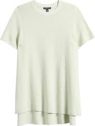 Eileen Fisher Short Sleeve Organic Linen Blend Tunic Sweater