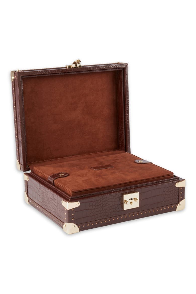 8-Watch Storage Case, Alternate, color, BROWN MULTI COLOR
