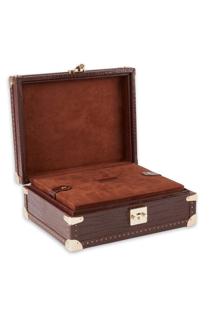 Bey-Berk 8-Watch Storage Case, Alternate, color, Brown Multi Color