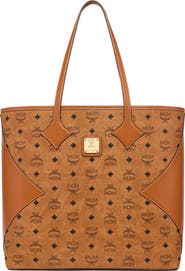 MCM Large Dia Shopper in Visetos Leather Mix