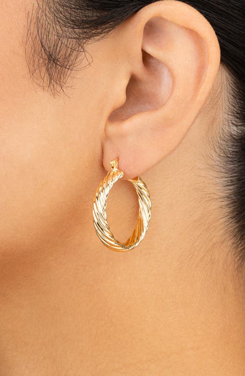 Sterling Forever Tilbury Twisted Hoop Earrings In Gold