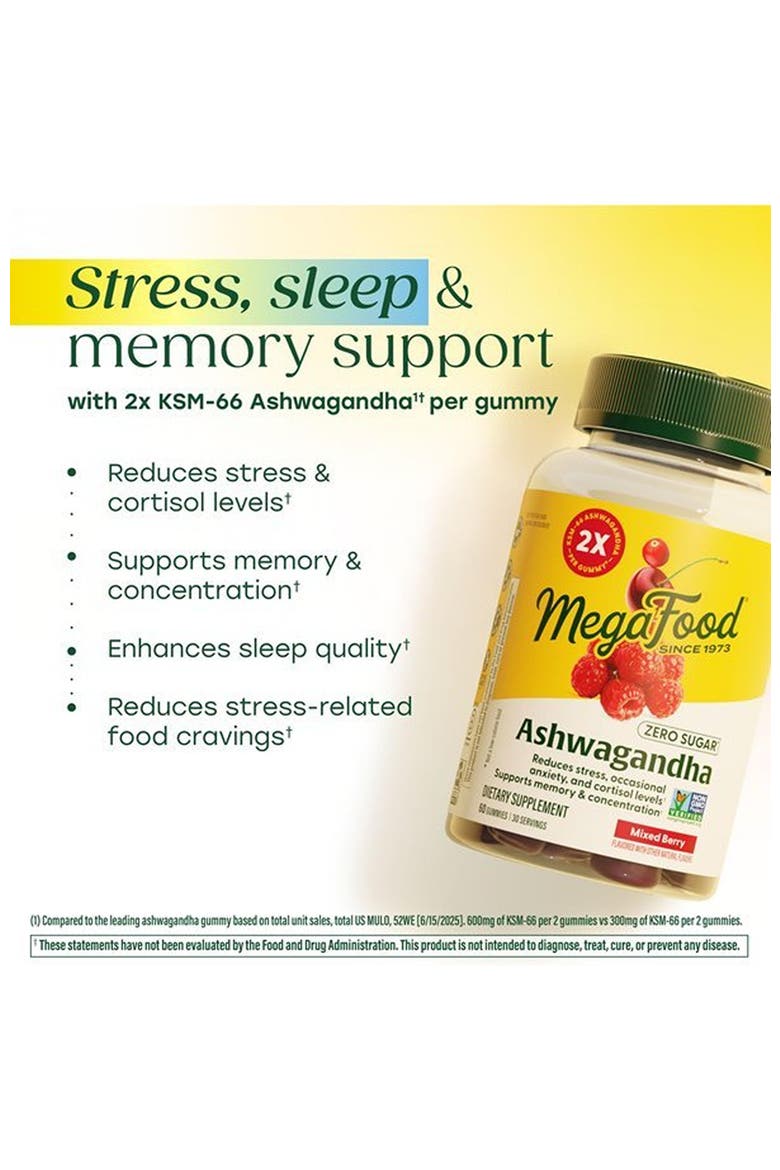 Ashwagandha Gummies, Zero Sugar, Clinically Studied Ashwagandha Ksm 66, Vegan, 60 Mixed Berry Gummies, Alternate, color, None