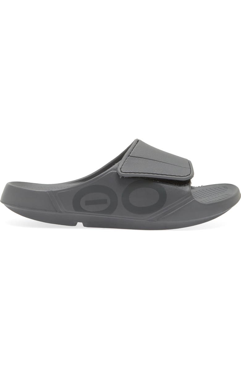 Oofos OOahh Sport Flex Slide Sandal, Alternate, color, Slate
