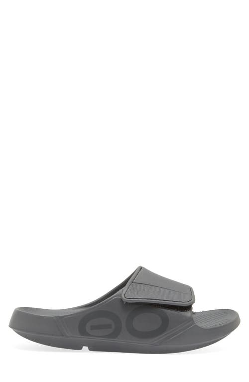 Oofos Gender Inclusive Ooaah Sport Flex Slide Sandal In Gray