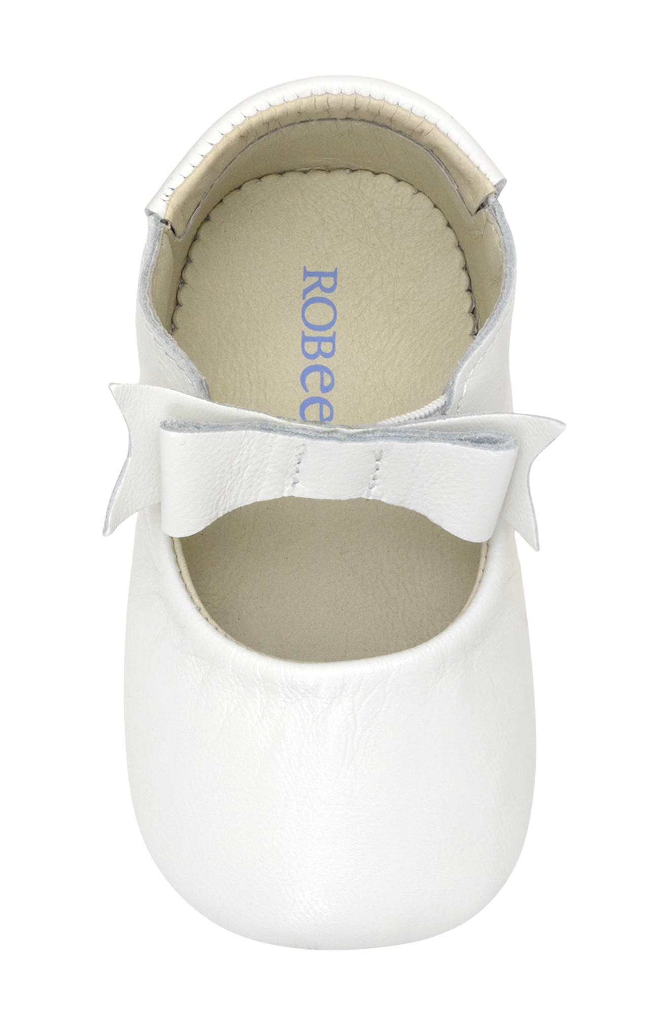 Sofia Bow Mary Jane Crib Shoe, Alternate, color, WHITE