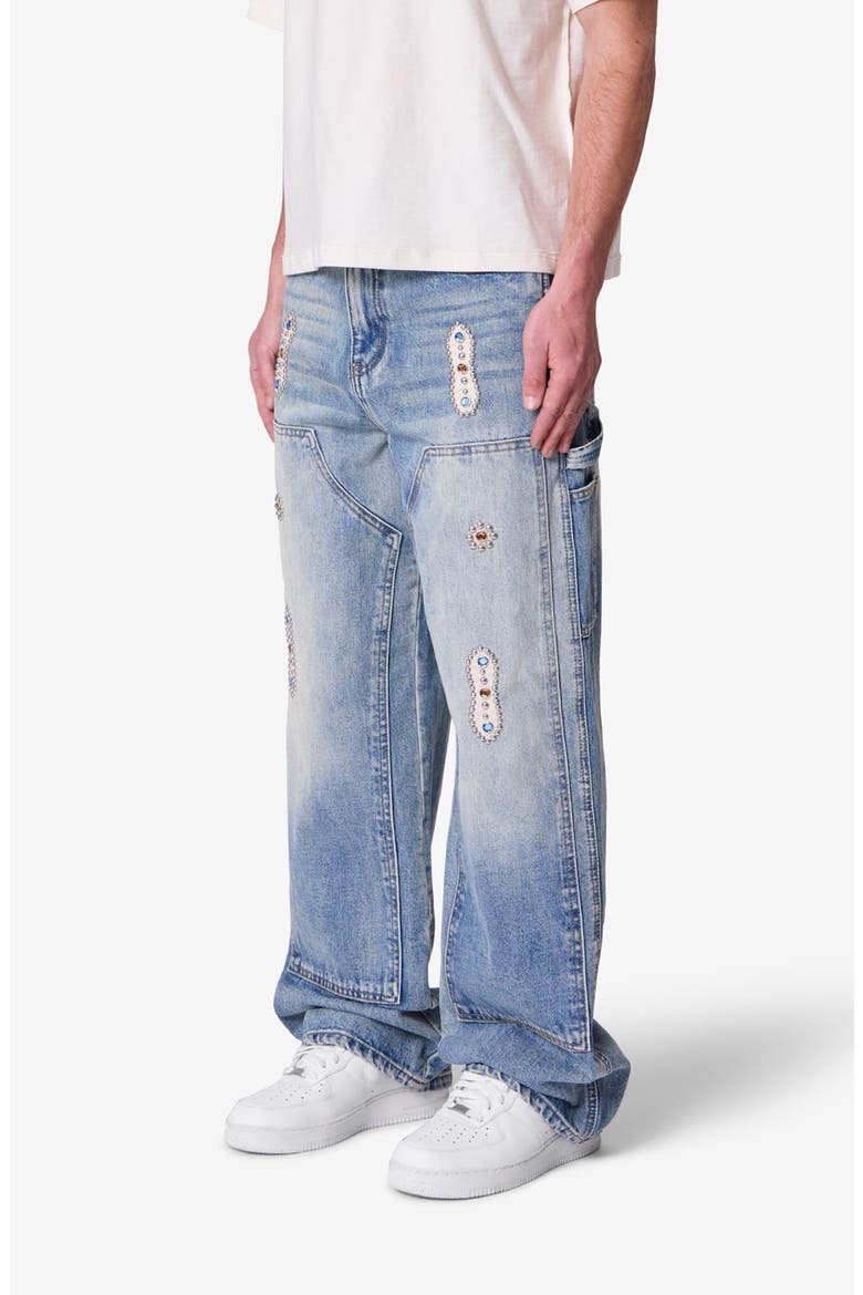 Western Jewel Baggy Carpenter Jeans, Alternate, color, BLUE