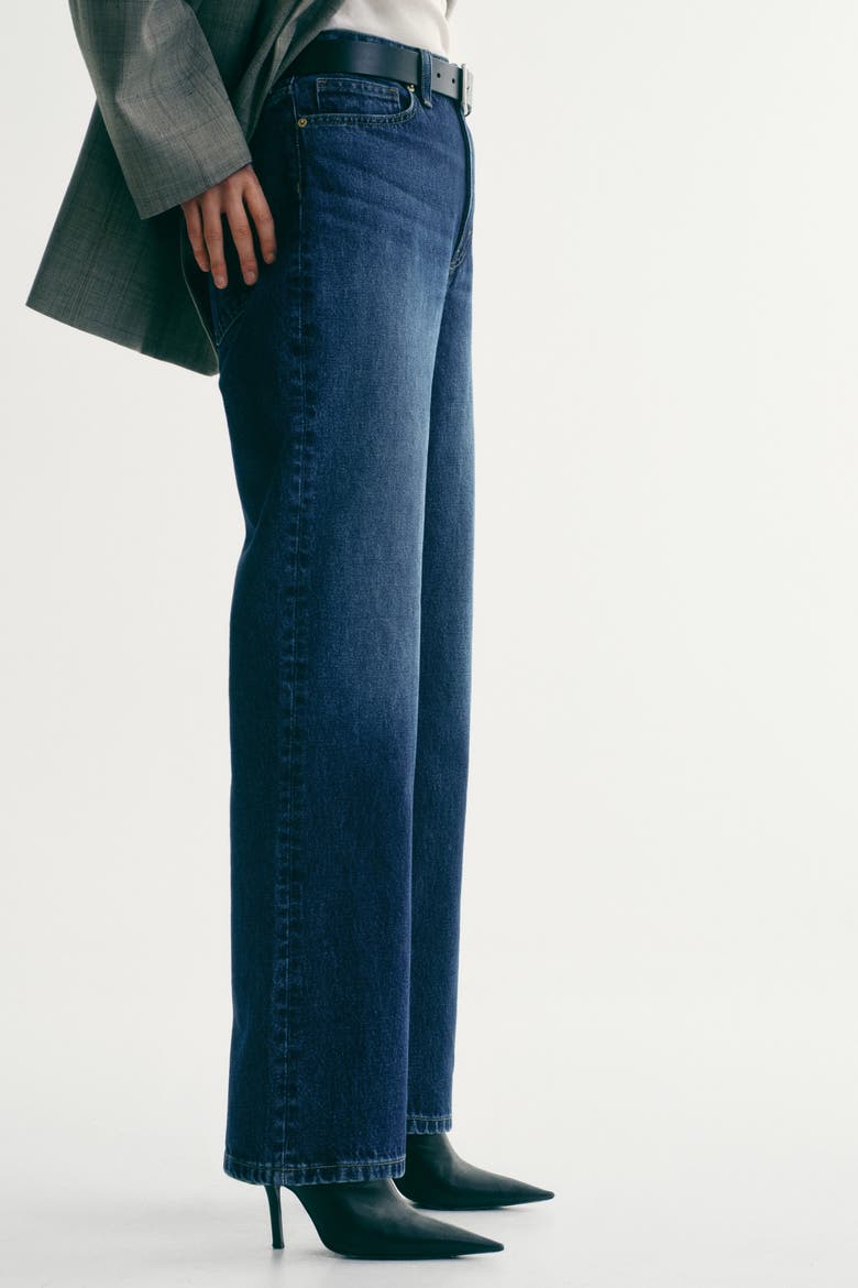 Straight High Jeans, Alternate, color, Dark denim blue