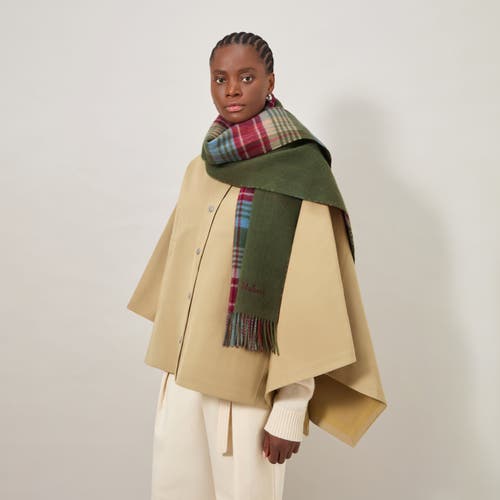 Mulberry Large Reversible Heritage Check Scarf In Green