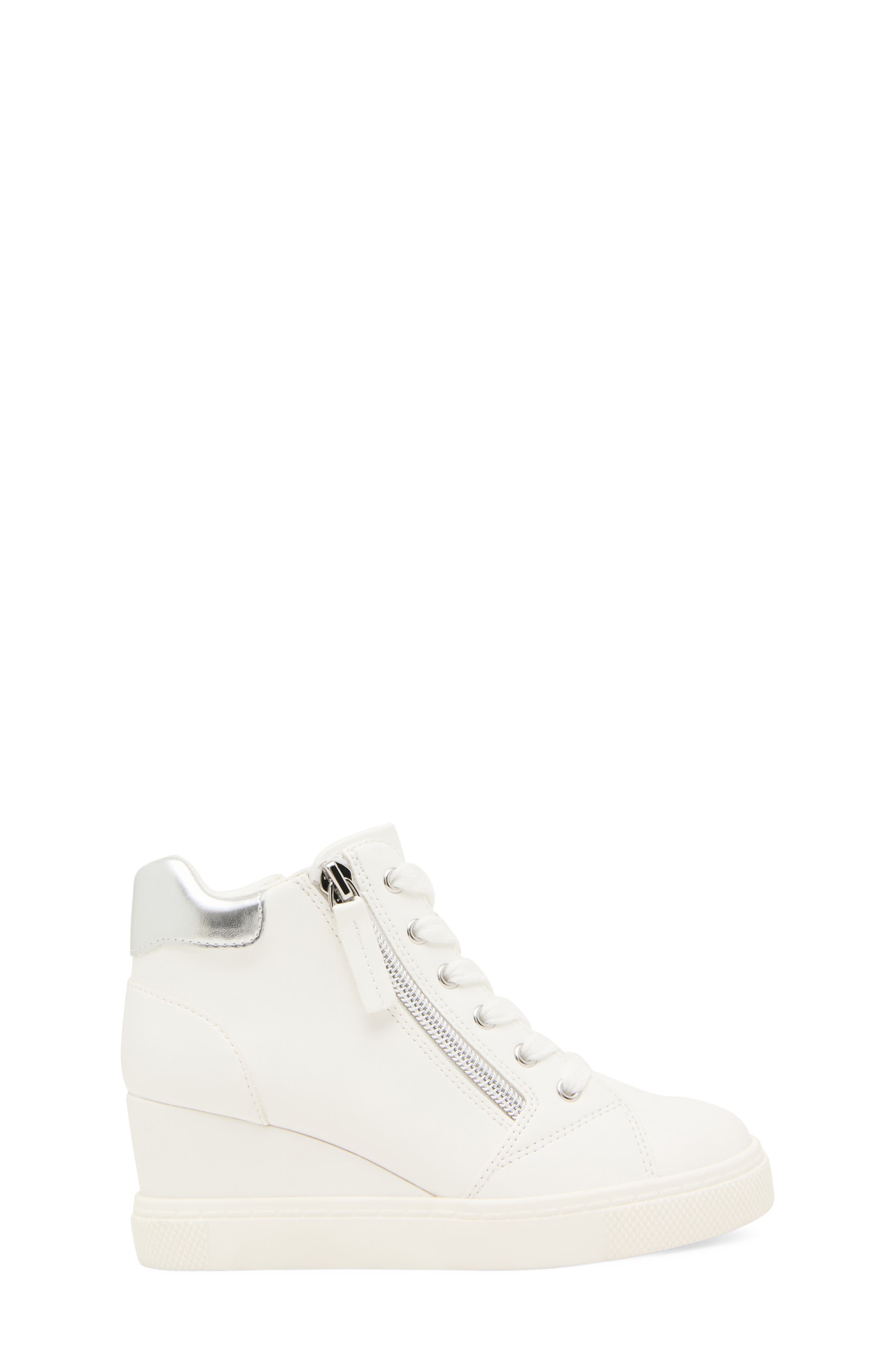 Kids' Jatomic Wedge High Top Sneaker, Alternate, color, WHITE
