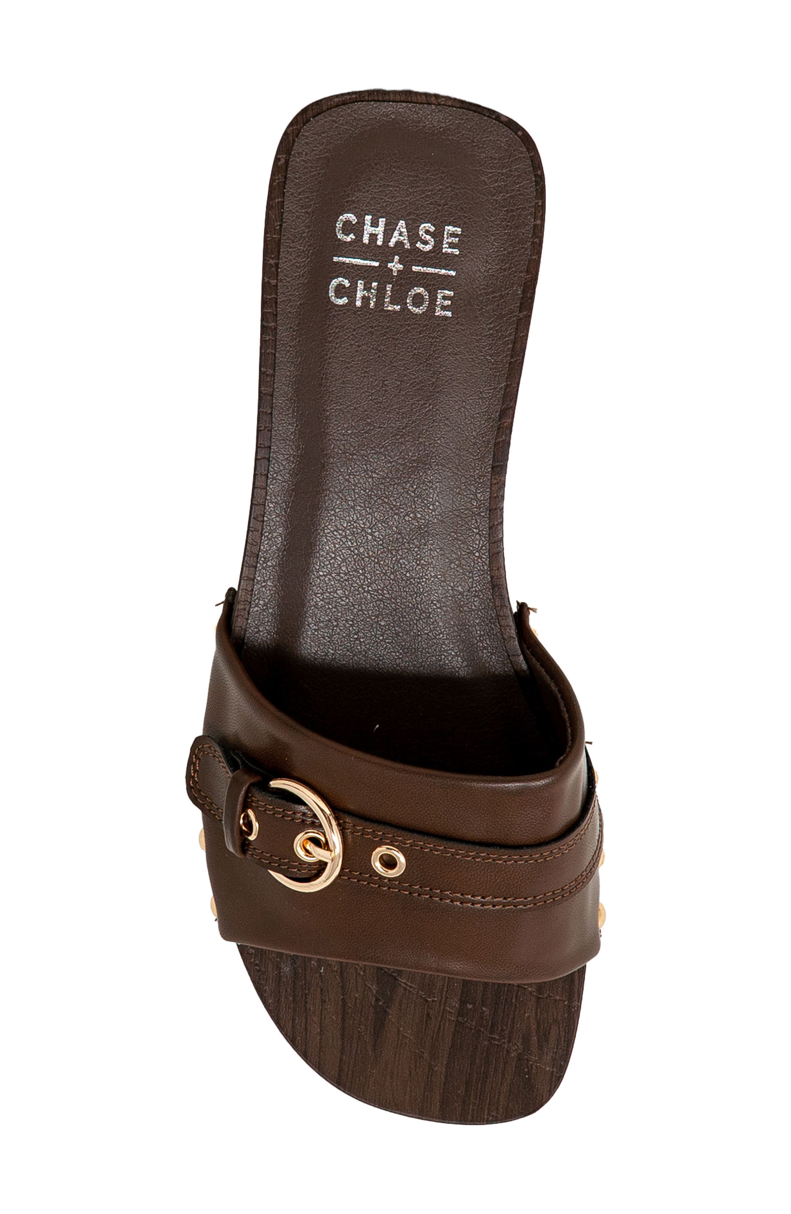 Slide Sandal, Alternate, color, BROWN PU