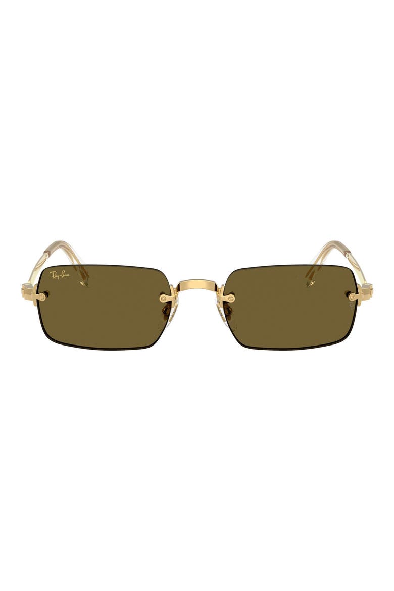 54mm Polarized Rectangular Sunglasses, Main, color, ARISTA / DARK BROWN