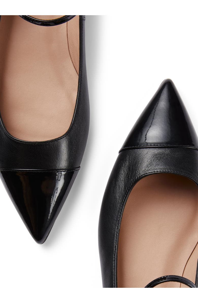 LK Bennett Monty Pointed Cap Toe Mary Jane Flat, Alternate, color, Bla-Black