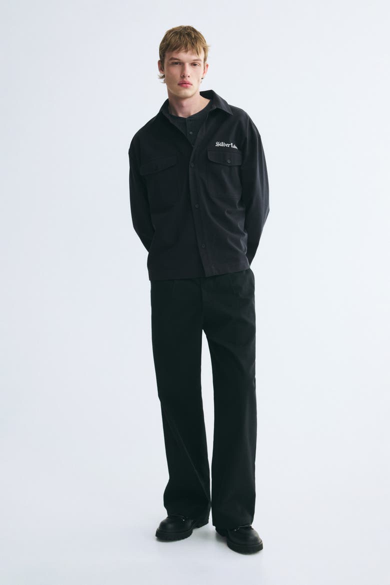 Twill Overshirt, Alternate, color, Black/Service Garments